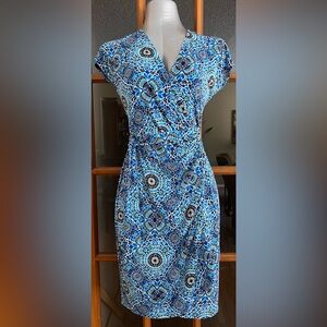 Vibrant Blue Wrap Midi Dress size 8